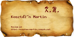 Kosztán Martin névjegykártya