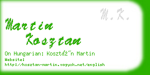 martin kosztan business card